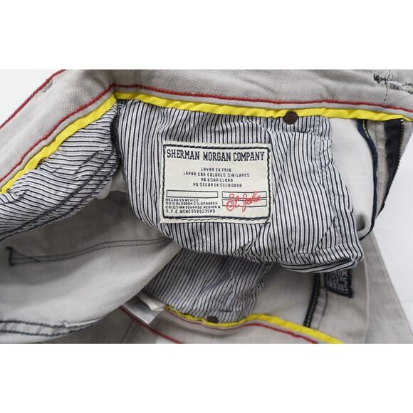 Sherman Morgan St. Johns Jeans 34x30 Straight Slim St John Stretch Distressed - Picture 6 of 10